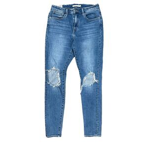 Levis Jeans Womens Size 29 High Rise Skinny 721 Distressed Premium Big E